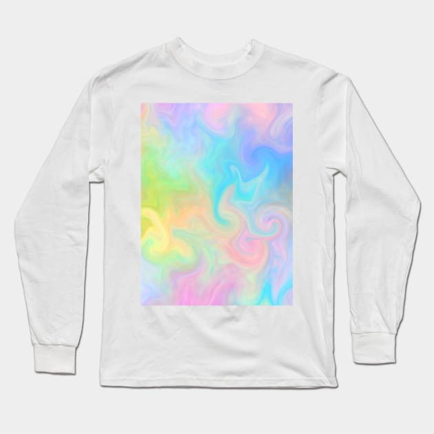 Candy Color Marble Swirl Pattern Long Sleeve T-Shirt by Art by Deborah Camp